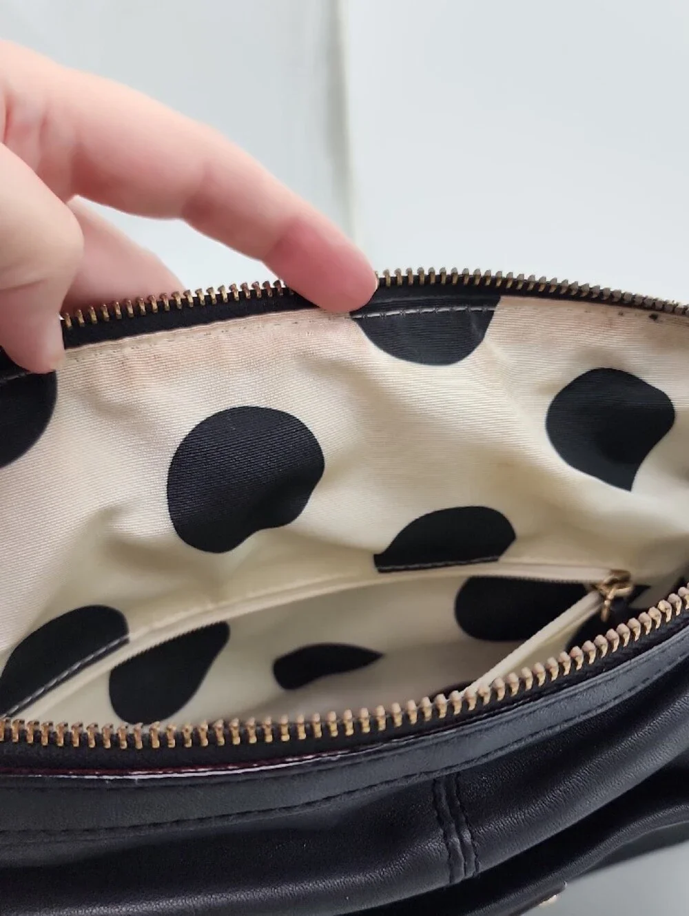 Kate Spade Black Leather Satchel with Gold Hardware